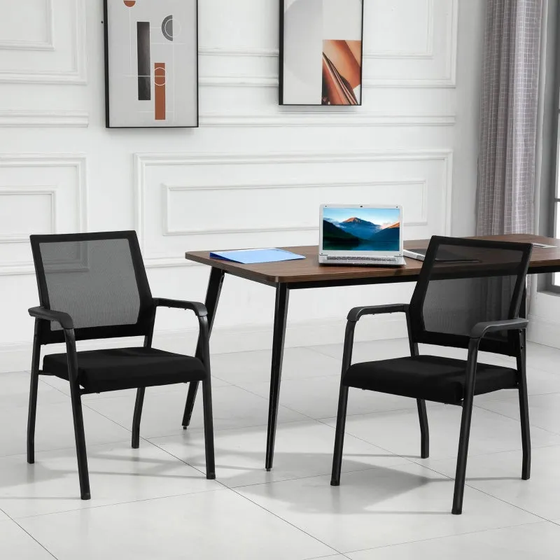 Rootz Vinsetto 2 Piece Set Meeting Chair - Conference Chair - Office Chair - Ergonomic - Stackable - High Stability - 58cm x 58cm x 88cm