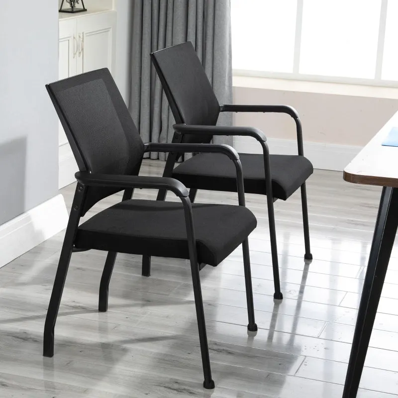 Rootz Vinsetto 2 Piece Set Meeting Chair - Conference Chair - Office Chair - Ergonomic - Stackable - High Stability - 58cm x 58cm x 88cm