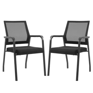 Rootz Vinsetto 2 Piece Set Meeting Chair - Conference Chair - Office Chair - Ergonomic - Stackable - High Stability - 58cm x 58cm x 88cm