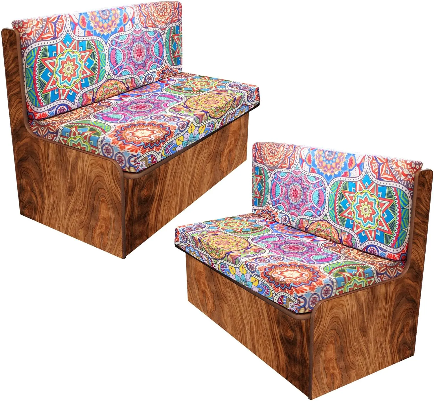 Rv Dinette Cushion Covers,Printing Stretchable Camper Cushion Cover,RV Cushion Slipcover,Rv Couch Cover Replacement for RV Camper Car Bench,2 Backrest Covers and 2 Bench Covers (Bohemia)
