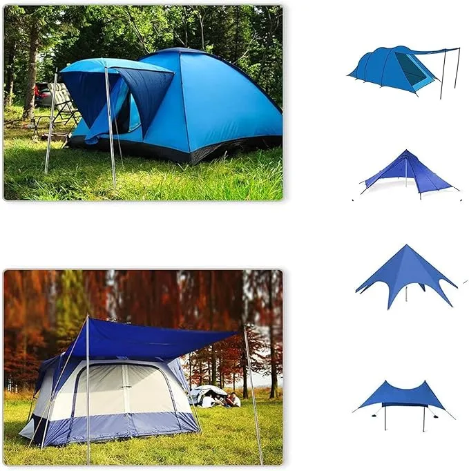 SAN LIKE Telescoping Tarp Poles Adjustable Tent Poles for Tarp Canopy Poles for Camping Canopy Awning Shelter Backpacking Hiking - (Adjustable Length - Steel Increase Thinckness)