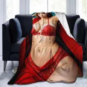 Scarlett Johansson Blanket Flannel Fleece Printed Throw Blankets Ultra Soft Micro Warm Blanket for All Season Bedding Chair Sofa Couch Bed 50"x40"