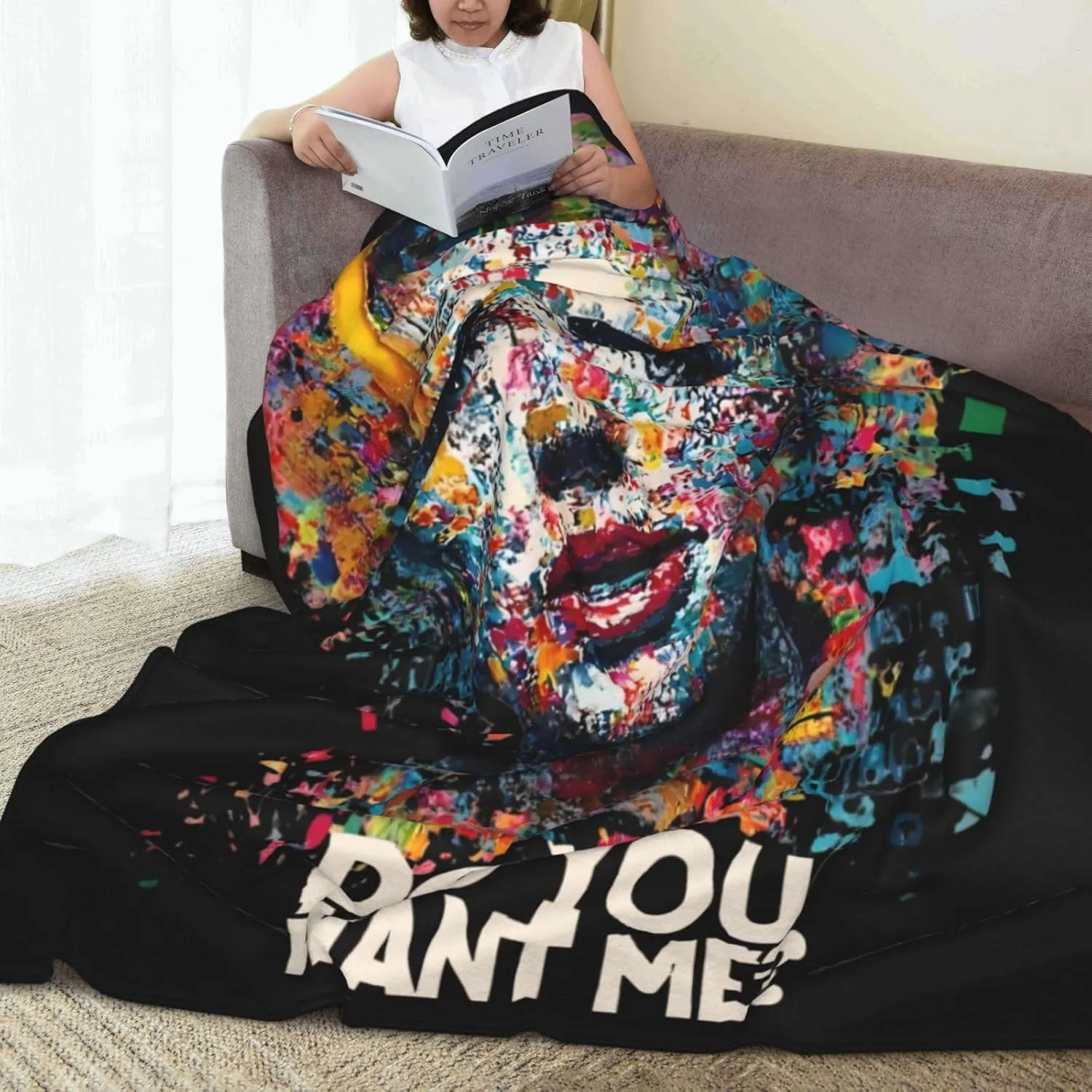 Scarlett Johansson Blanket Flannel Fleece Printed Throw Blankets Ultra Soft Micro Warm Blanket for All Season Bedding Chair Sofa Couch Bed 50"x40"