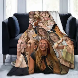 Scarlett Johansson Blanket Flannel Fleece Printed Throw Blankets Ultra Soft Micro Warm Blanket for All Season Bedding Chair Sofa Couch Bed 50"x40"