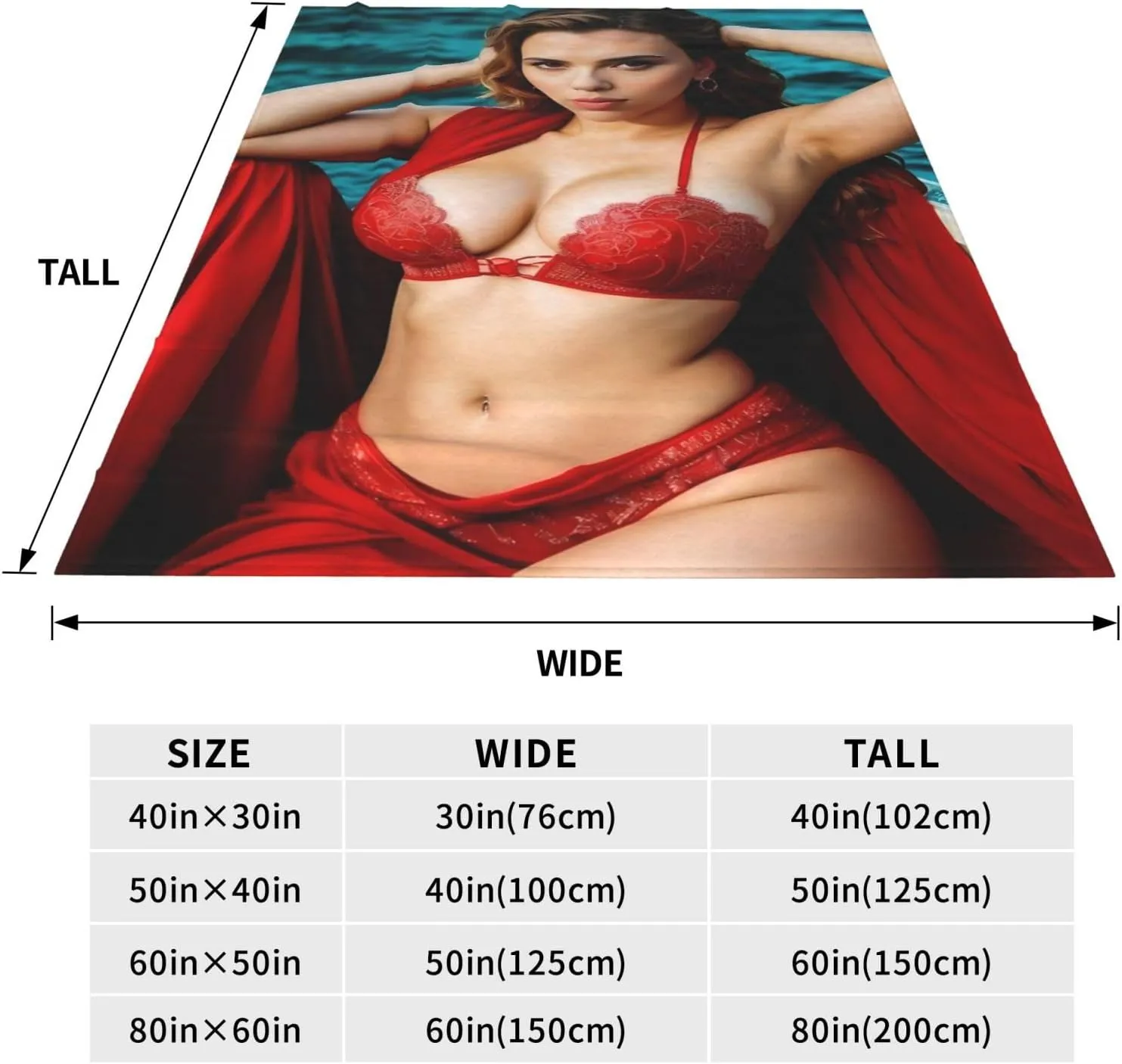 Scarlett Johansson Blanket Flannel Fleece Printed Throw Blankets Ultra Soft Micro Warm Blanket for All Season Bedding Chair Sofa Couch Bed 50"x40"