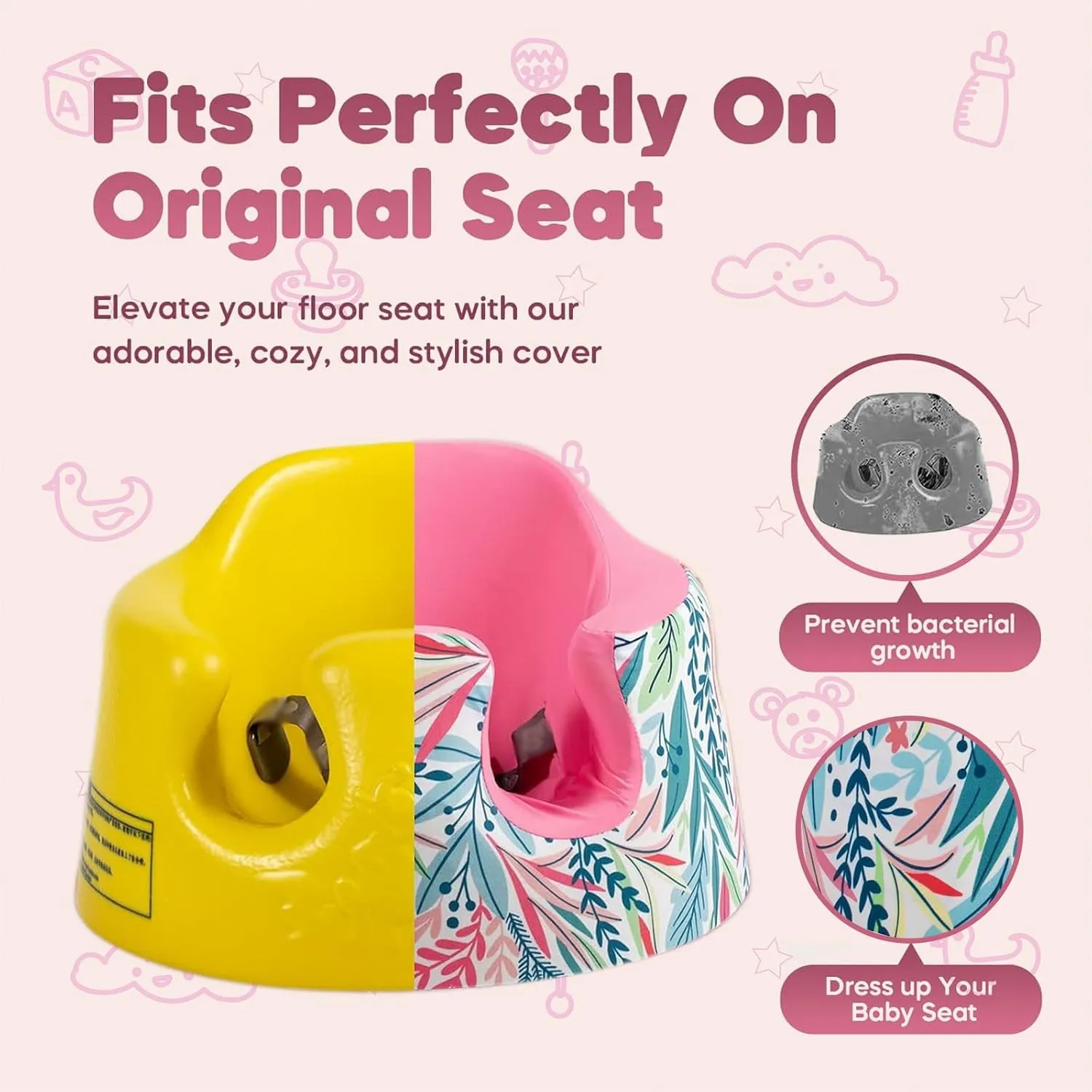 Seat Cover Compatible Baby Seat, Breathable Floor Seat Cover for Girl Boy, Breathable Comfortable Seat Cover, Children Chair Protector, Easy to Install & Remove (Fish Scale)