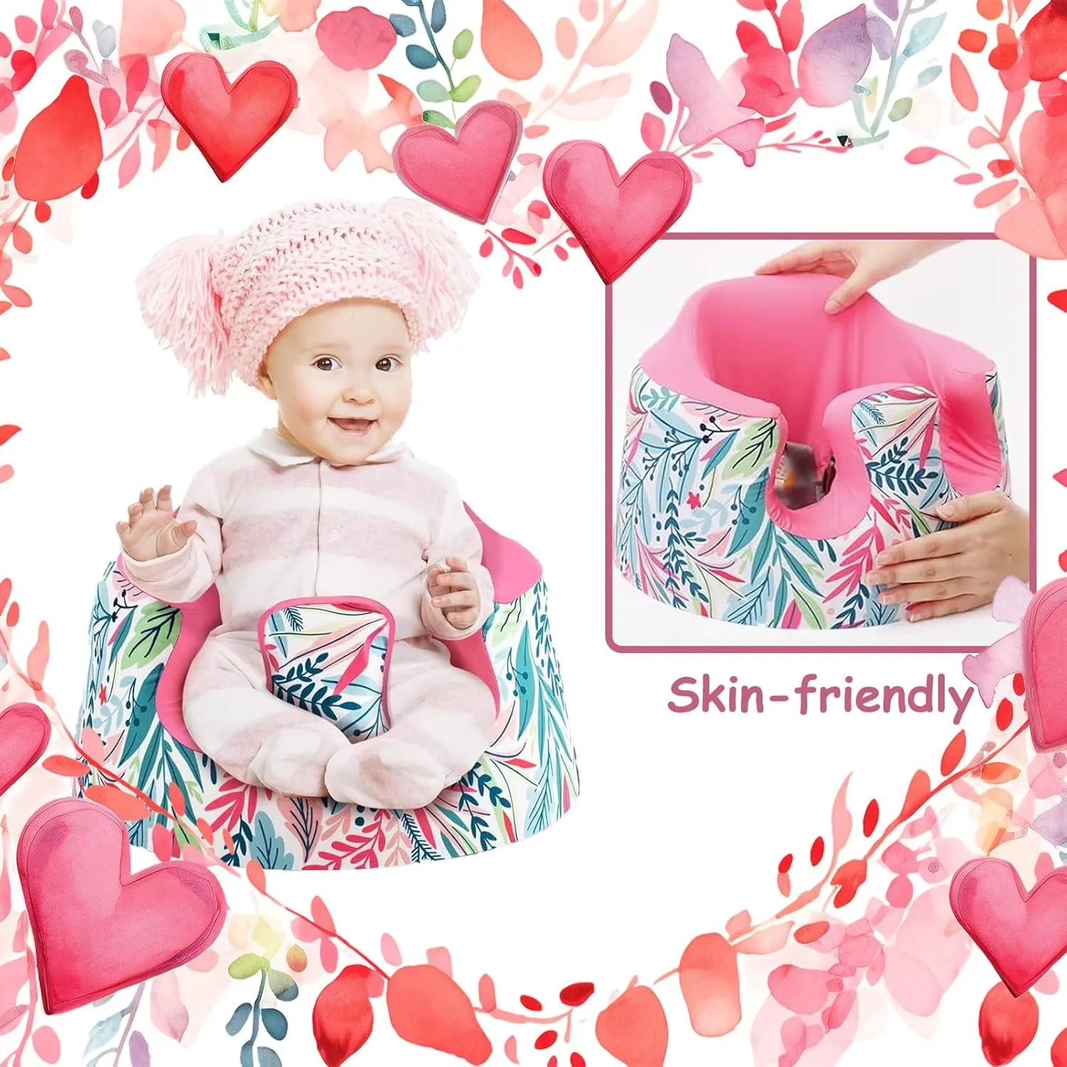 Seat Cover Compatible Baby Seat, Breathable Floor Seat Cover for Girl Boy, Breathable Comfortable Seat Cover, Children Chair Protector, Easy to Install & Remove (Fish Scale)