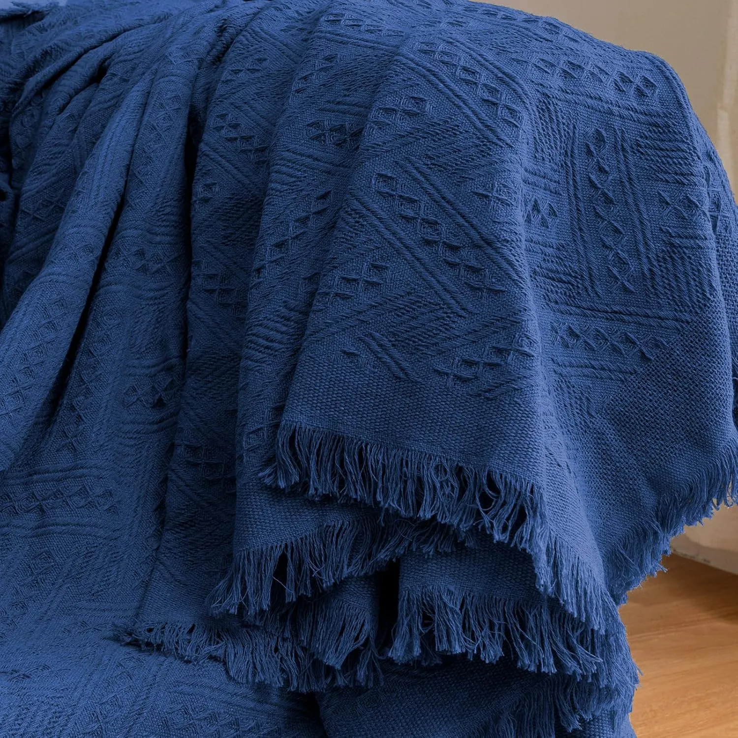 Sectional Couch Covers for Sectional Sofa L Shaped Sofa Cover Blanket 2 Pieces L Shape Furniture Protector for Pets Dogs (Navy, Large)