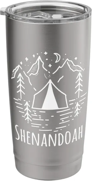 Shenandoah Virginia Camping Tent Rustic Mountains Wilderness Stainless Steel Insulated Tumbler