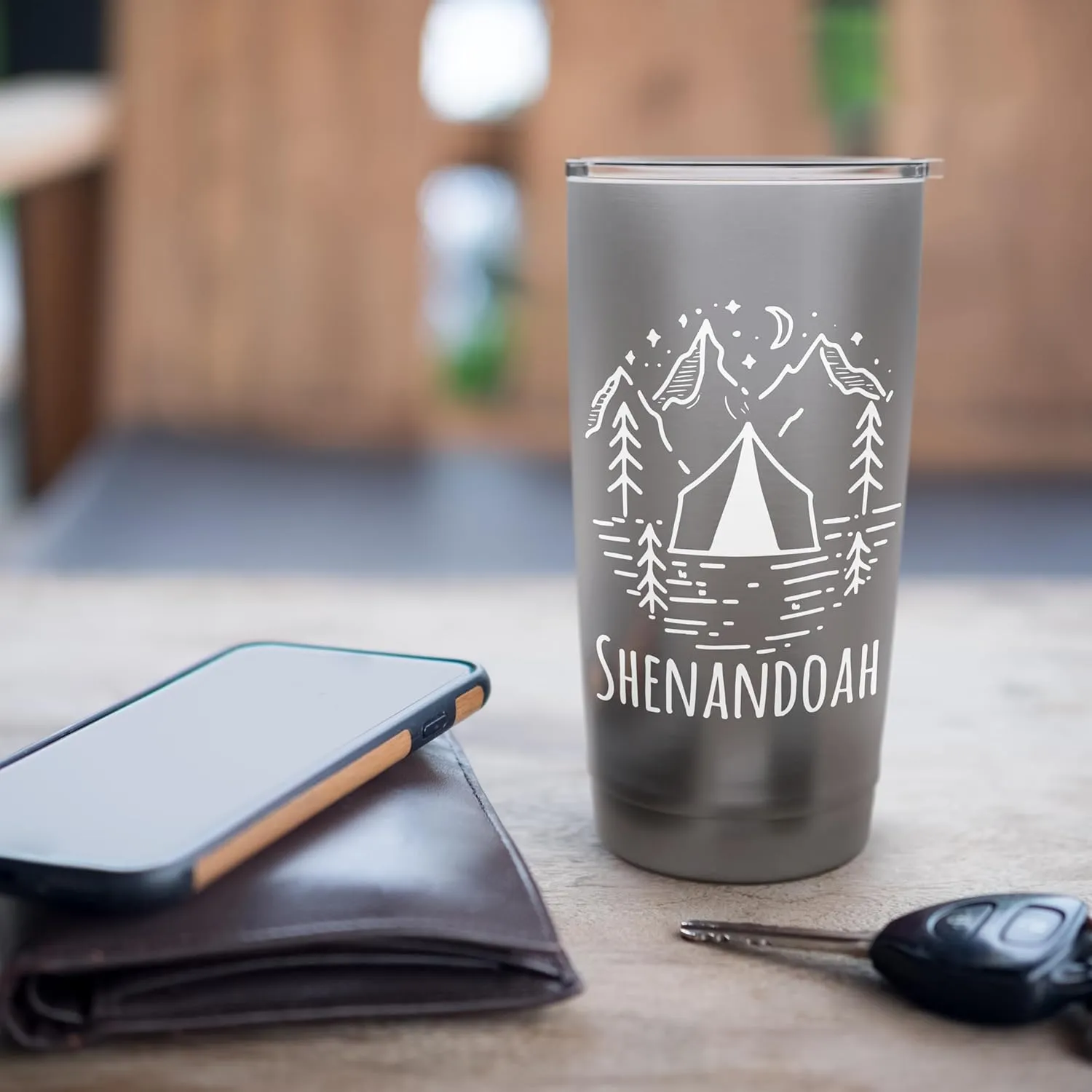 Shenandoah Virginia Camping Tent Rustic Mountains Wilderness Stainless Steel Insulated Tumbler