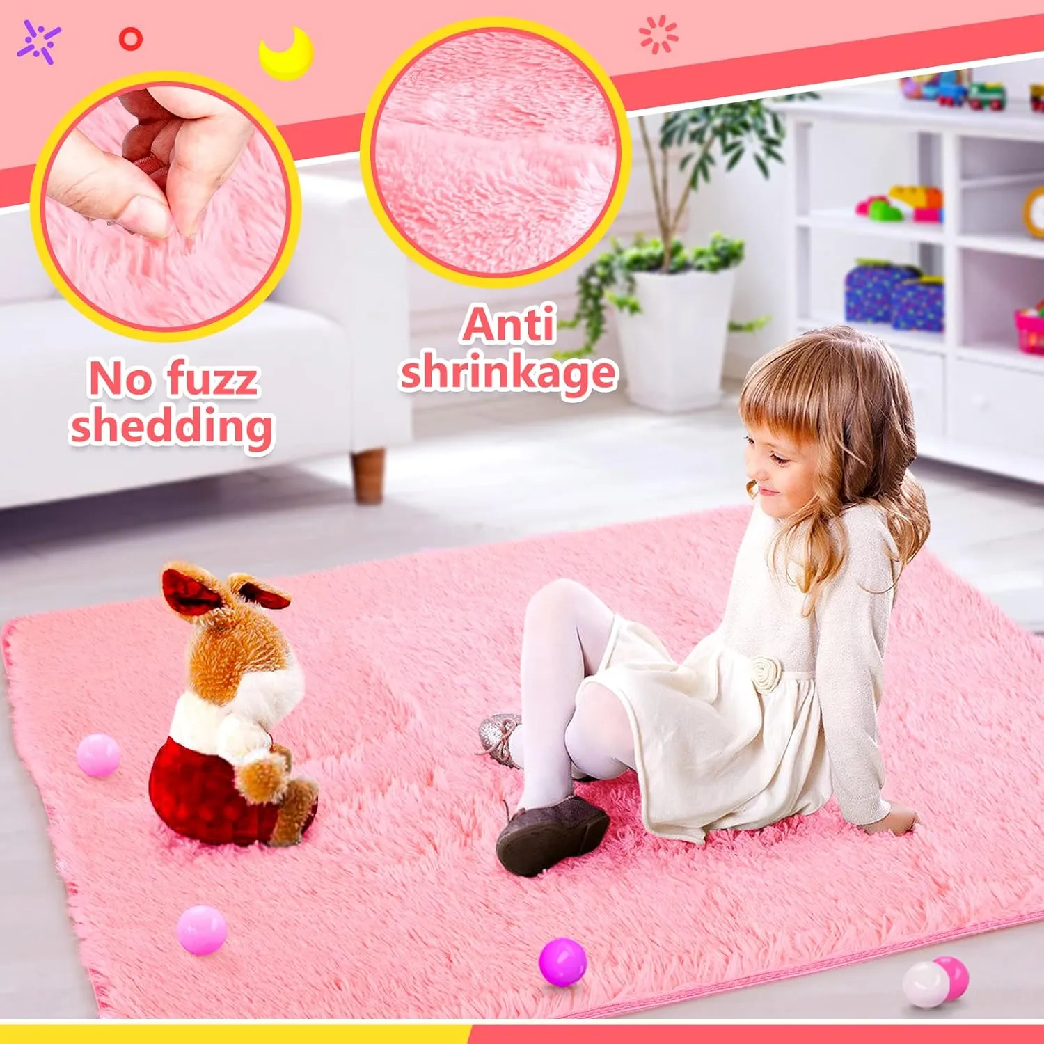 SISTICKER Kids Play Tents for Girls Large Fairy Playhouse for Kids Princess Castle Tent Gift Toys for Girl Toddler Children Play House (Pink) (Pink Tent with Rug)