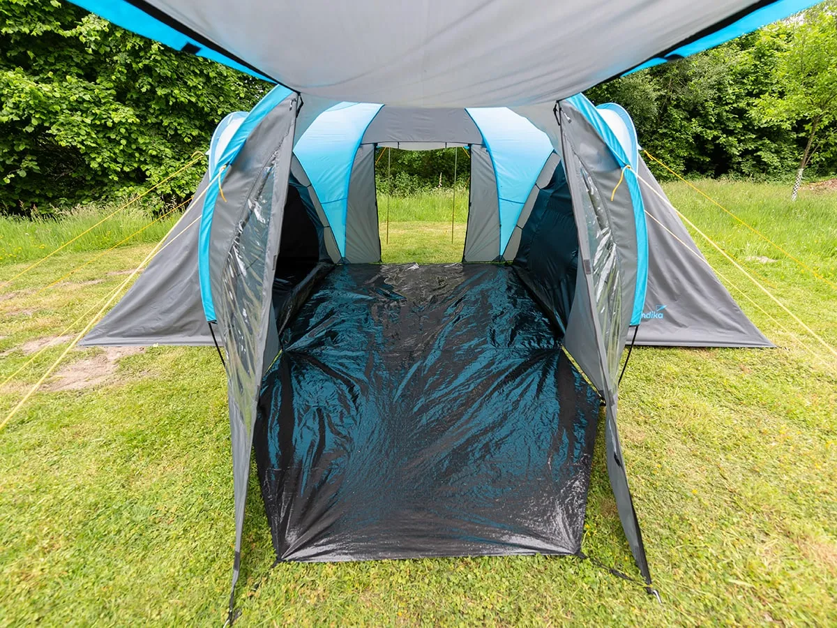 Skandika Hammerfest 4 Plus Vis-A-Vis Tent 4 Person in Light Blue & Dark Grey (SKA0043)