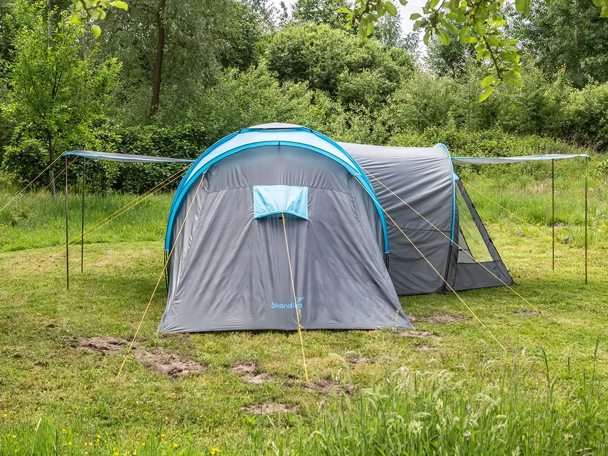 Skandika Hammerfest 4 Plus Vis-A-Vis Tent 4 Person in Light Blue & Dark Grey (SKA0043)