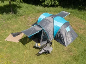 Skandika Hammerfest 4 Plus Vis-A-Vis Tent 4 Person in Light Blue & Dark Grey (SKA0043)