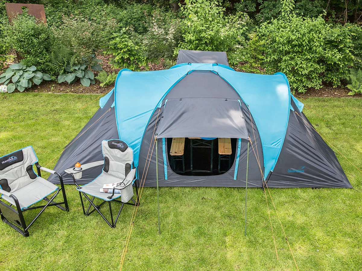 Skandika Hammerfest 4 Protect Vis-A-Vis Tent 4 Person in Light Blue & Dark Grey (SKA0024)