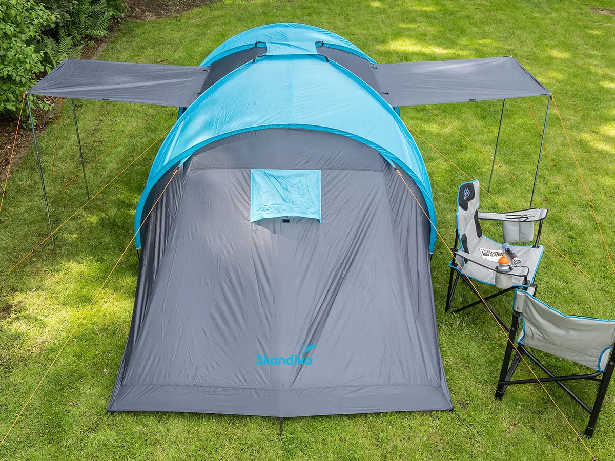 Skandika Hammerfest 4 Protect Vis-A-Vis Tent 4 Person in Light Blue & Dark Grey (SKA0024)
