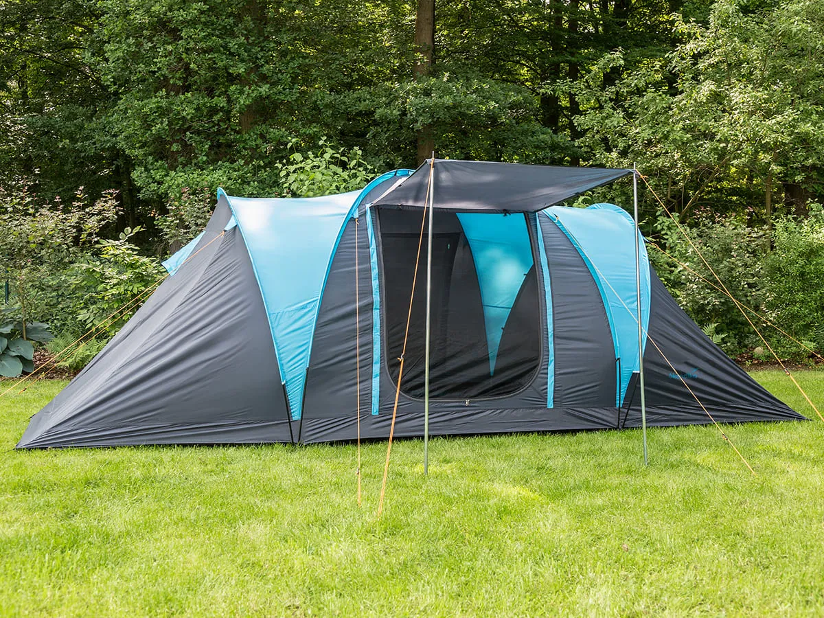 Skandika Hammerfest 4 Protect Vis-A-Vis Tent 4 Person in Light Blue & Dark Grey (SKA0024)