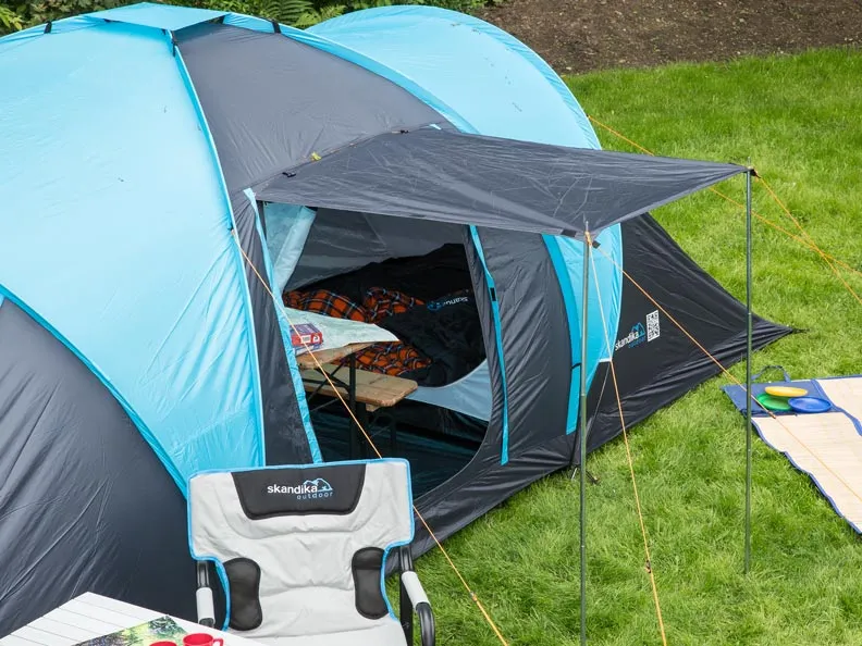 Skandika Hammerfest 6 Protect Vis-A-Vis Tent 6 Person in Dark Grey & Light Blue (SKA0026)