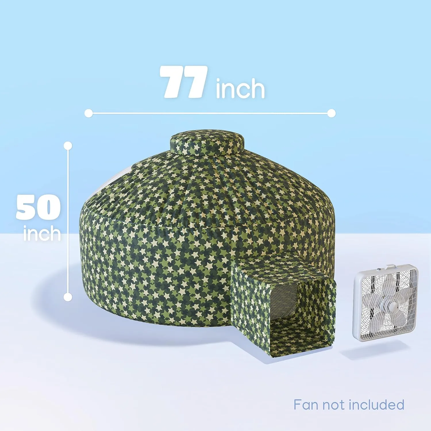 Skywin Inflatable Tent for Kids,Pack of 2 Inflatable Air Tent for Kids Sets Up and Stores Away in Seconds, Improved Blow up Fort (Fan NOT Included) (Camo Star Green)