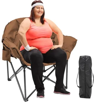 Slsy Heated Camping Chair Oversized, Outdoor Portable Heated Folding Chairs, Heated Foldable Chair Seat Supports 500 lbs, Heating Chair for Outdoor Sports, Camping, Patio, and Picnics
