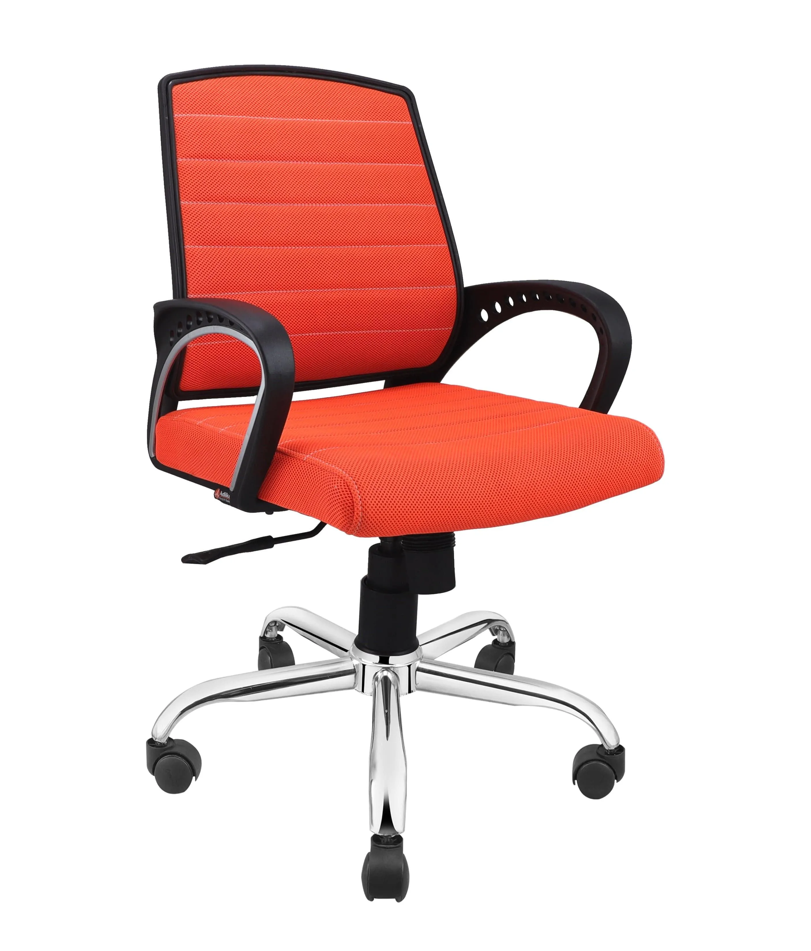 Smart Ergonomic Chair With Breathable Orange Mesh Fabric