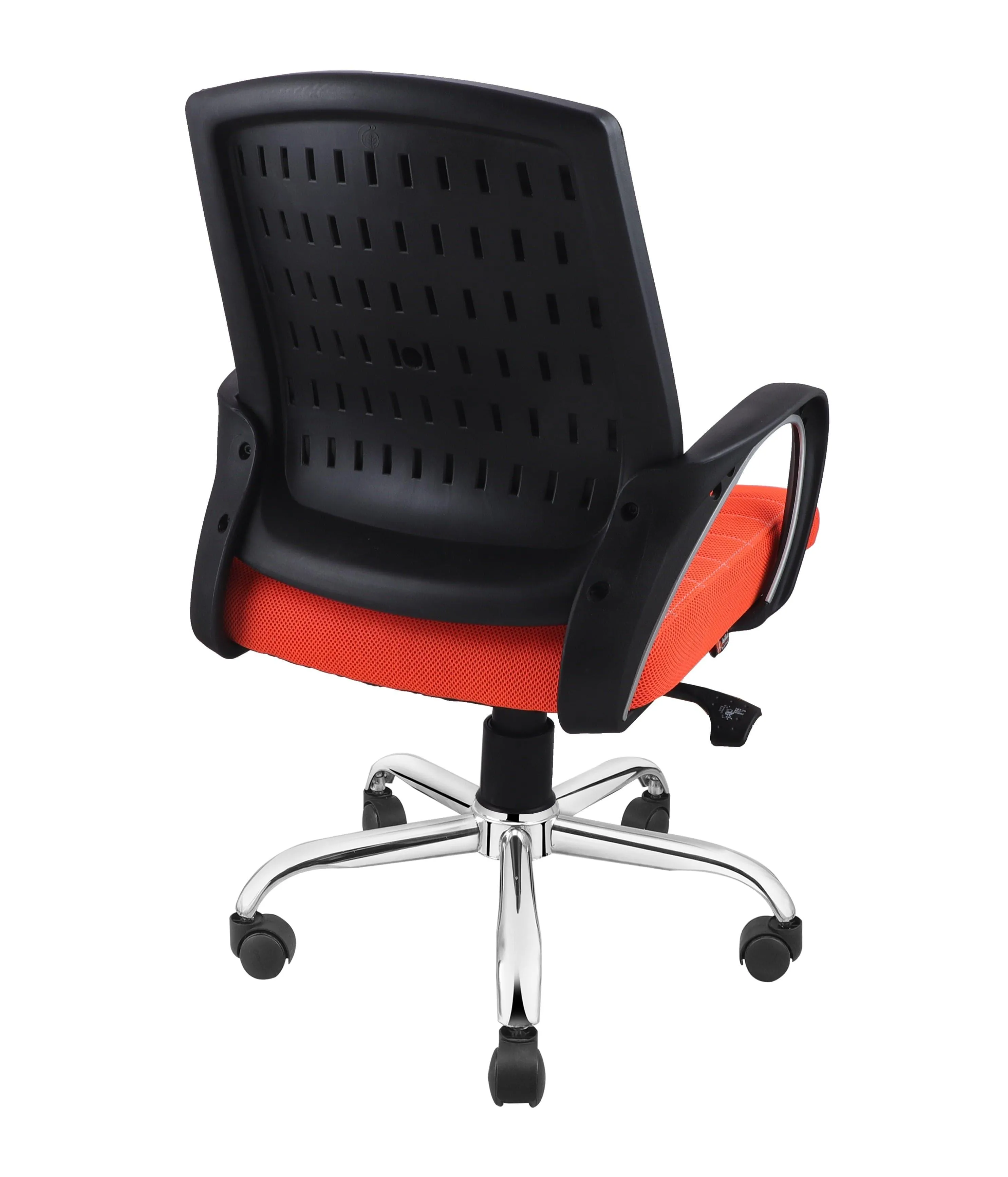 Smart Ergonomic Chair With Breathable Orange Mesh Fabric