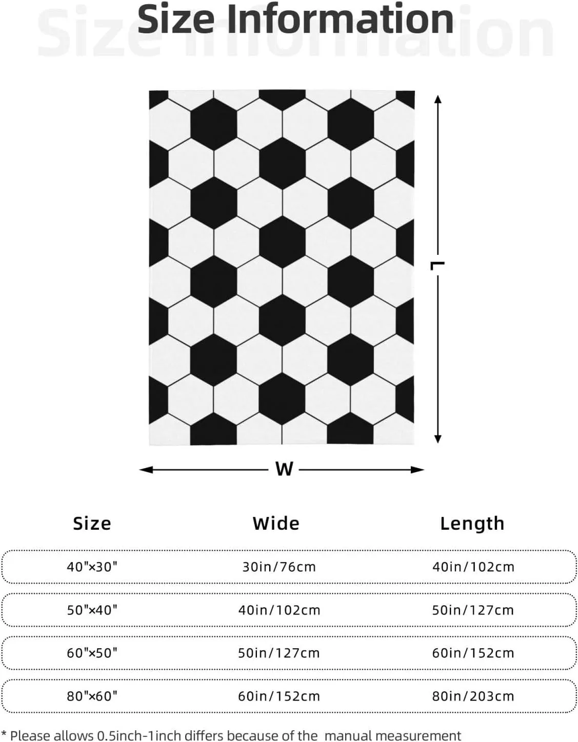 Soccer Throw Blanket, 320gsm Kids Blanket Fluffy Cozy Soft Warm Plush Lightweight Decorative Blanket Gifts for Boys Girls Women Men Baby, Blankets Quilt for Bed Sofa Chair Couch(60"x50")