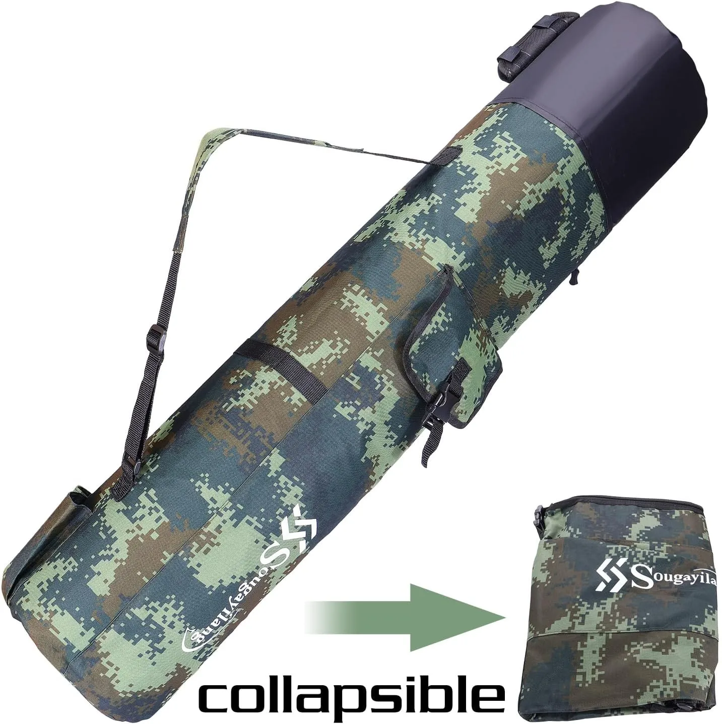 Sougayilang Fishing Rod Case Organizer Pole Storage Bag Fishing Rod and Reel Organizer for Travel, Gift for Father, Boyfriend and Family