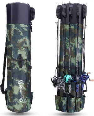 Sougayilang Fishing Rod Case Organizer Pole Storage Bag Fishing Rod and Reel Organizer for Travel, Gift for Father, Boyfriend and Family