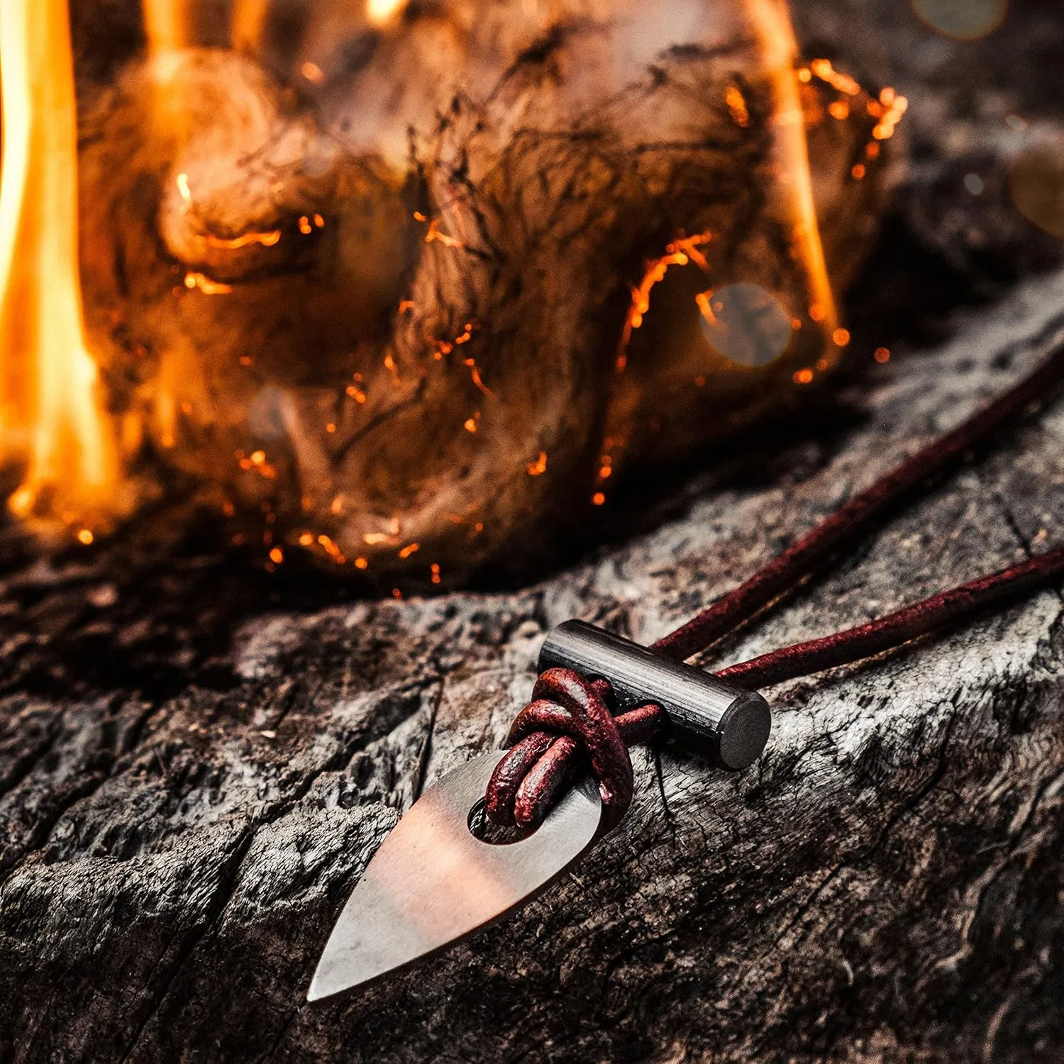 Spark Necklace™ Fire Starter Necklace for Outdoors | Zirconia & Ferrocerium Pendant | Proudly Handcrafted in USA (Zirconia Black, Waypoint)