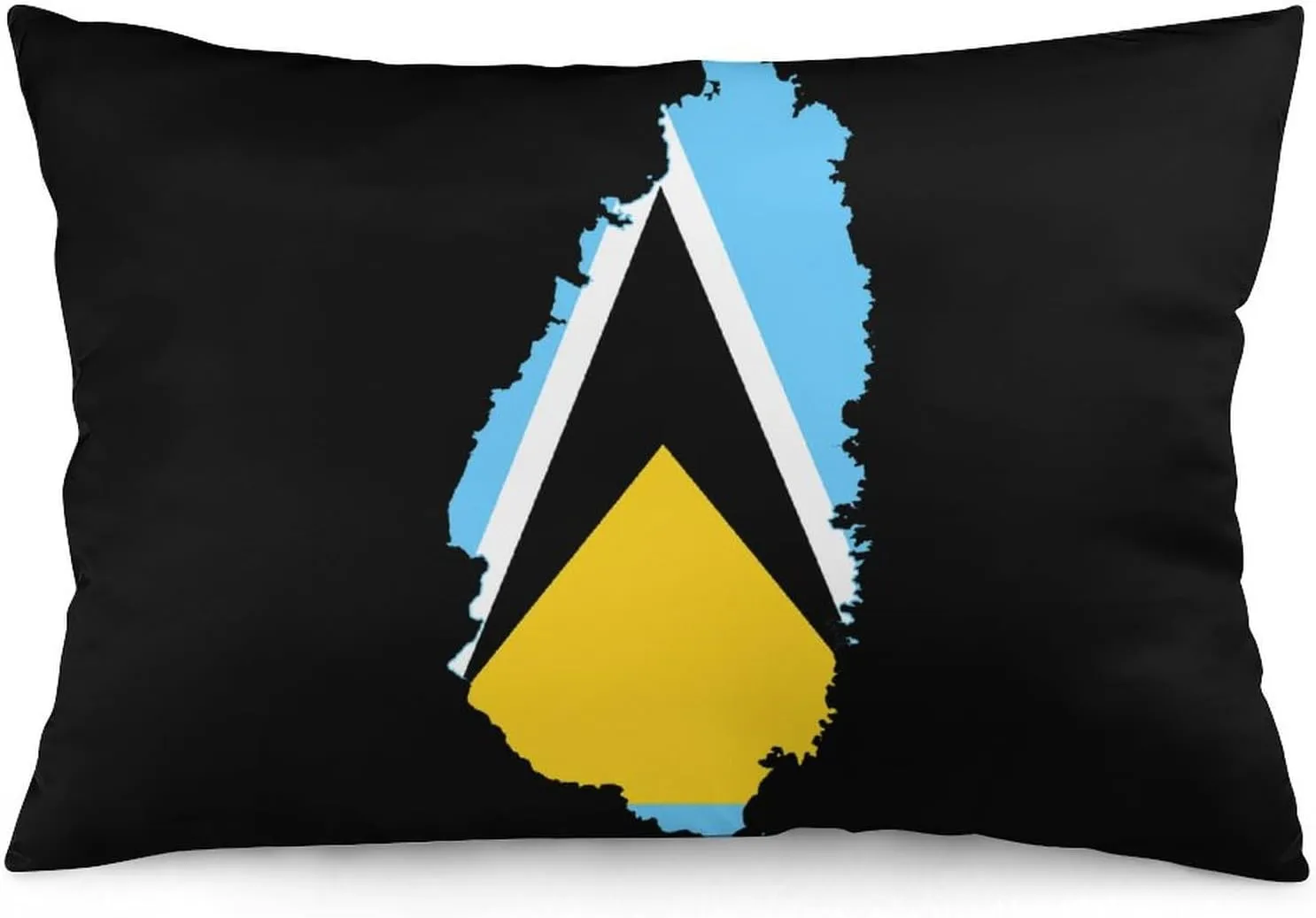 St Lucia Flag Map Funny Body Pillow Case Bedding Pillowcase for Bedroom Couch Home Decoration 20"x12"