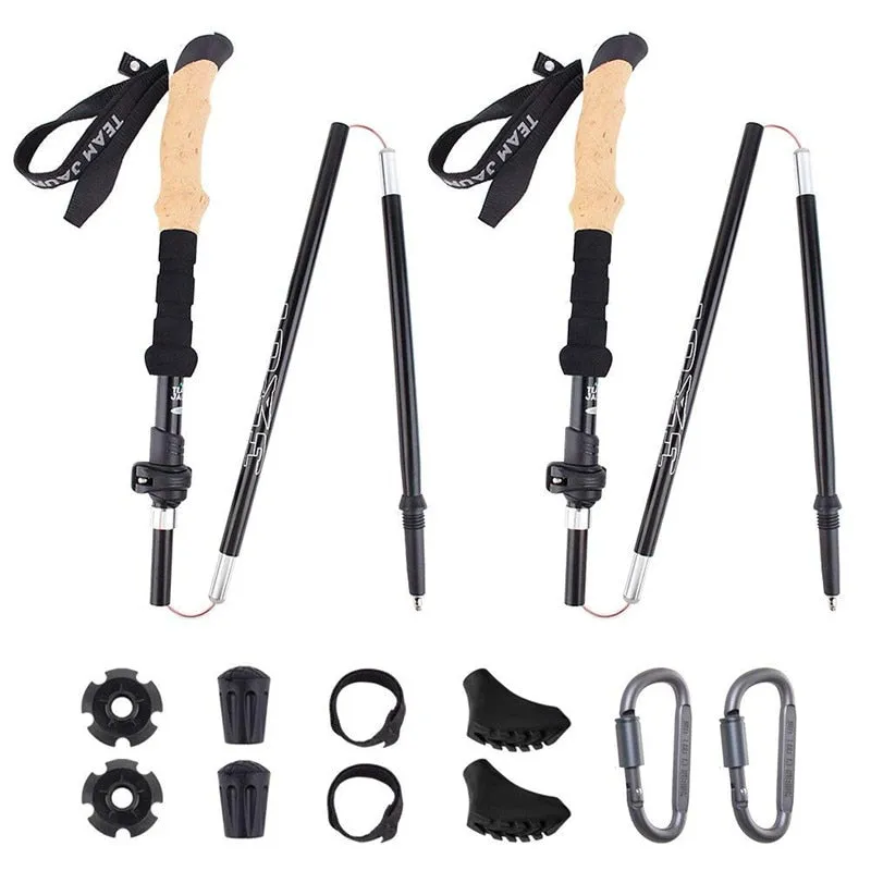 Sticks Trendy Carbon Local shipping options Trekking Walking 2pc foldable Fiber Hiking
