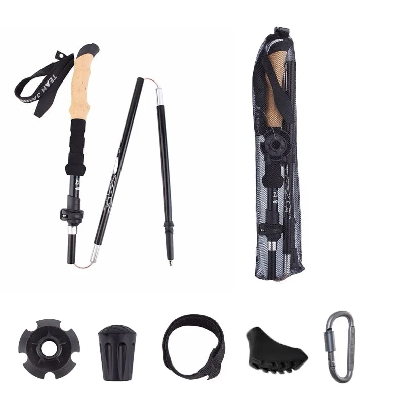 Sticks Trendy Carbon Local shipping options Trekking Walking 2pc foldable Fiber Hiking