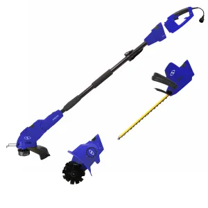 Sun Joe GTS4000E-SJB-RM Electric Lawn Care System | Pole Hedge Trimmer | Grass Trimmer | Garden Tiller (Blue) (Refurbished)