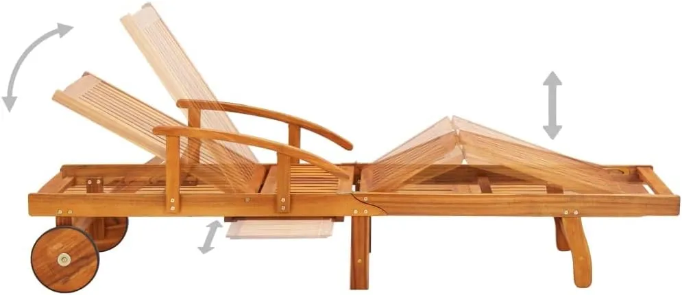 Sun Loungers 2 pcs with Cushions Solid Acacia Woodoutdoor Lounge Chairs Patio Chairs Recliner Chair Camping chairsSuitable for Gardens, courtyards