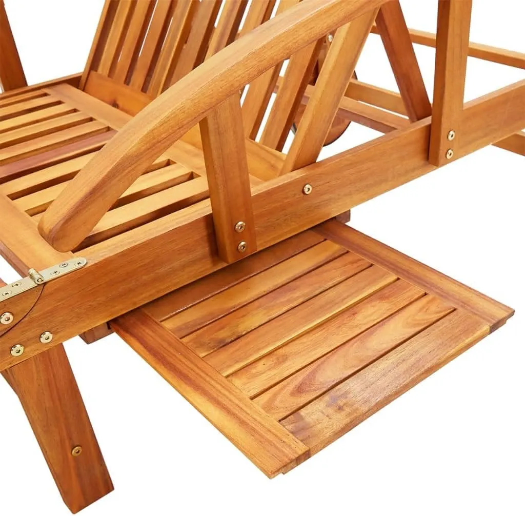 Sun Loungers 2 pcs with Cushions Solid Acacia Woodoutdoor Lounge Chairs Patio Chairs Recliner Chair Camping chairsSuitable for Gardens, courtyards