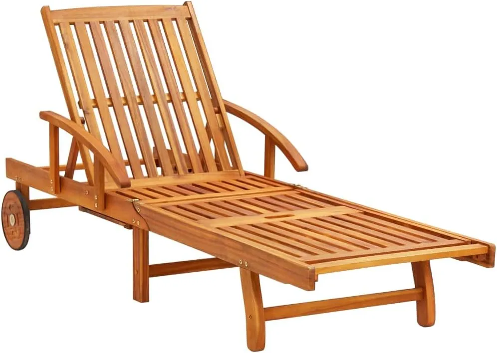 Sun Loungers 2 pcs with Cushions Solid Acacia Woodoutdoor Lounge Chairs Patio Chairs Recliner Chair Camping chairsSuitable for Gardens, courtyards