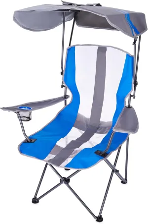 SwimWays Kelsyus Original Foldable Canopy Chair for Camping, Tailgates, and Outdoor Events, Grey/Blue
