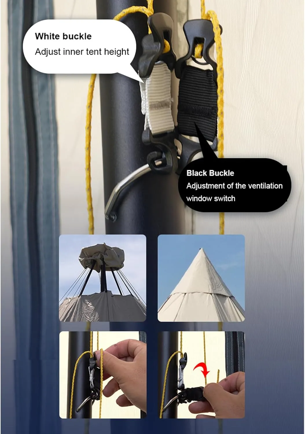 Teepee Tent for Adults Outdoor Camping 4 Season Family Camping Yurt Tent Tipi Tents for Hunting Family Team Backpacking Camping Hiking