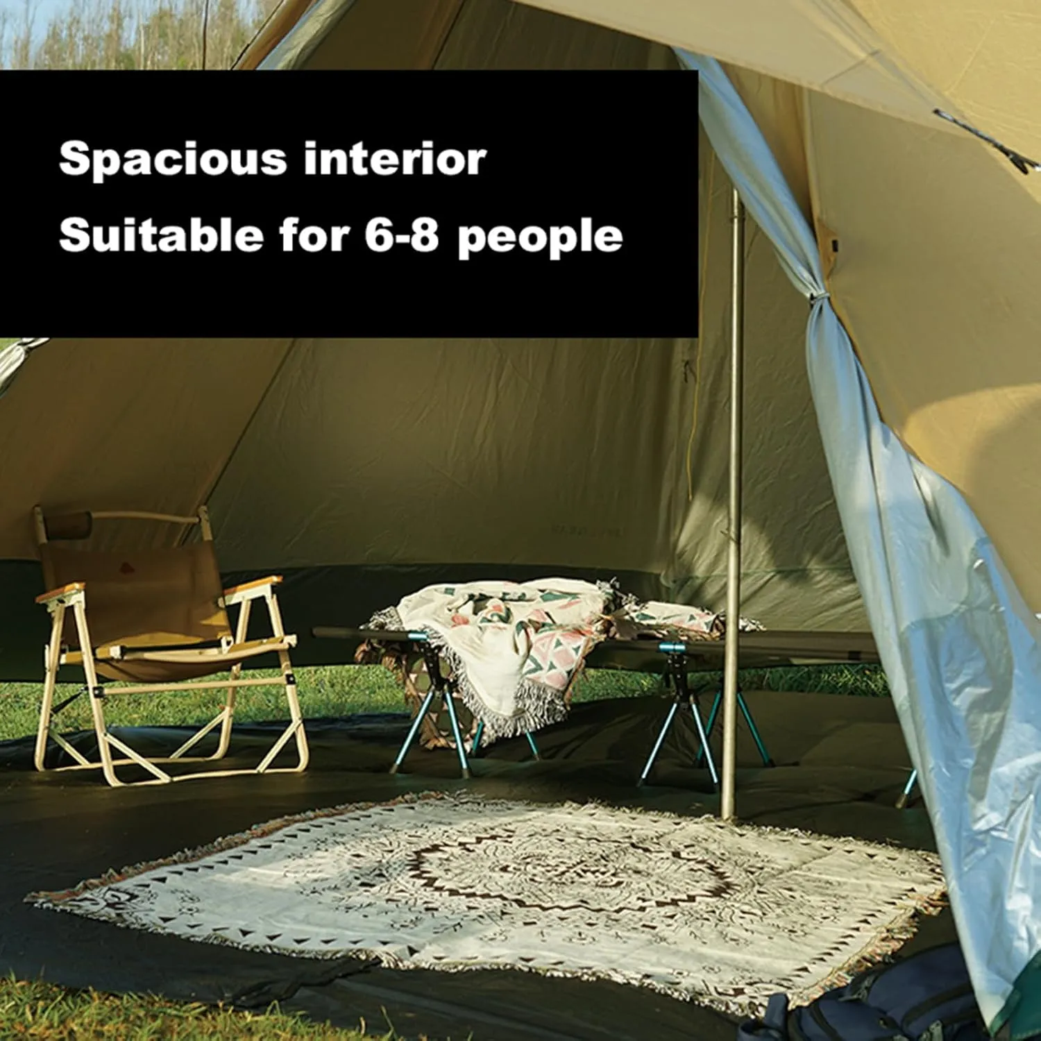 Teepee Tent for Adults Outdoor Camping 4 Season Family Camping Yurt Tent Tipi Tents for Hunting Family Team Backpacking Camping Hiking