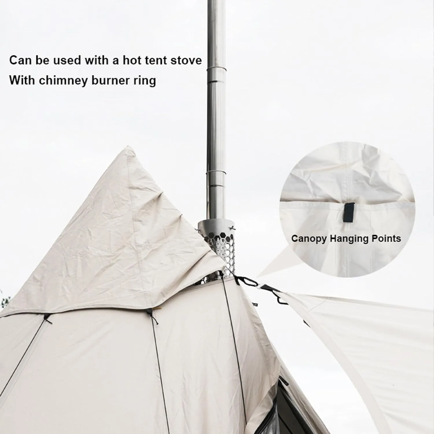 Teepee Tent for Adults Outdoor Camping 4 Season Family Camping Yurt Tent Tipi Tents for Hunting Family Team Backpacking Camping Hiking