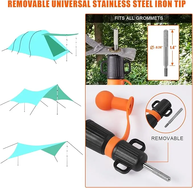 Telescoping Tarp Poles, CAMULAND Tent Poles for Tarp Camping Gear Accessories Stakes Hammock Rain Fly Adjustable Lightweight Aluminum Set of 34.5" - 110.2" Hiking, Awning/Outdoor with Carry Bag