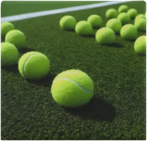 Tennis Balls on Tennis Grass Court Square Chair Cushion 15 X 15 Inches Outdoor Cushions for Patio Furniture Memory Foam Kitchen Chair Pads for Dining Chairs Non-slip Bar Stool Seat Cushion for Home Of