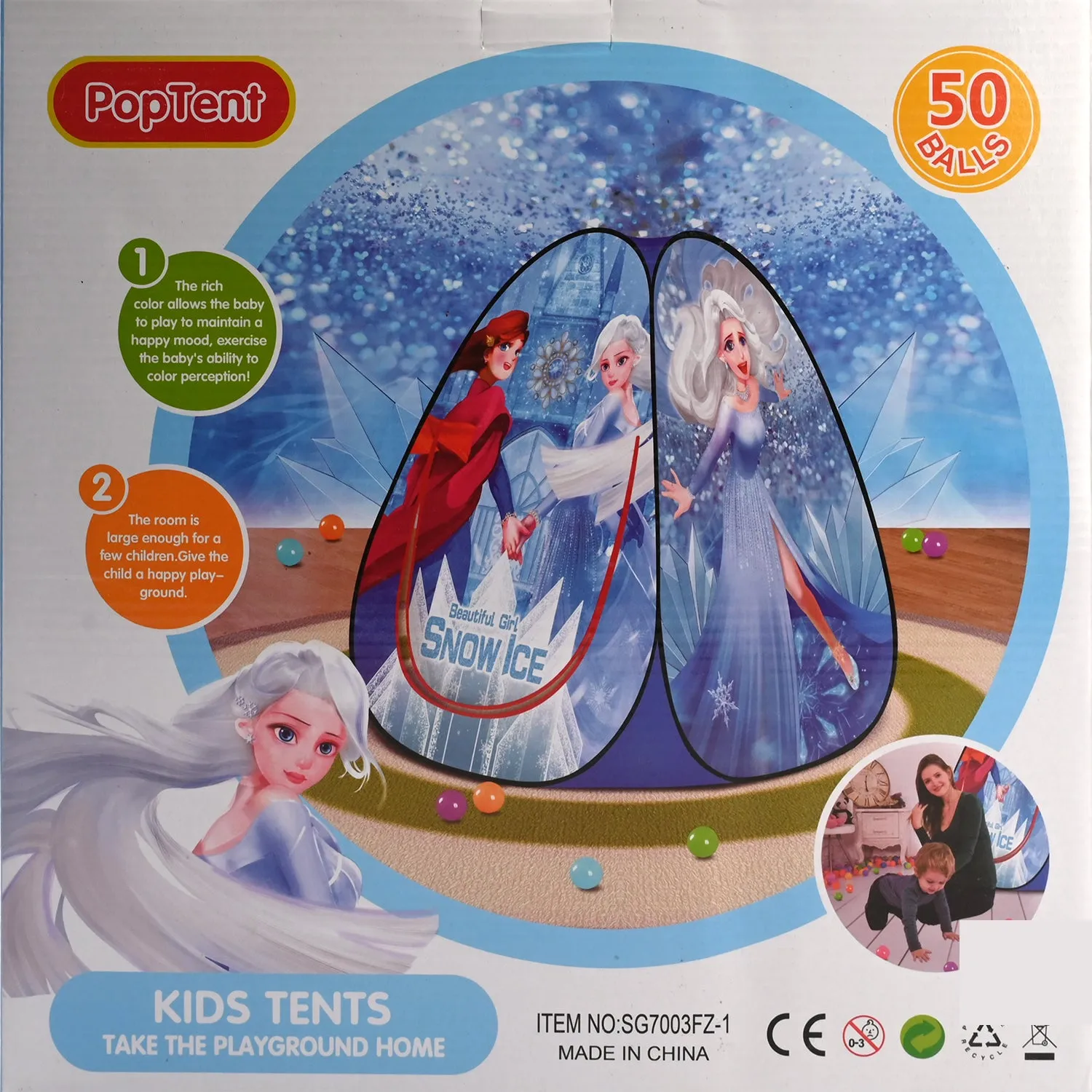 Tent House With 50 Balls For Kids
