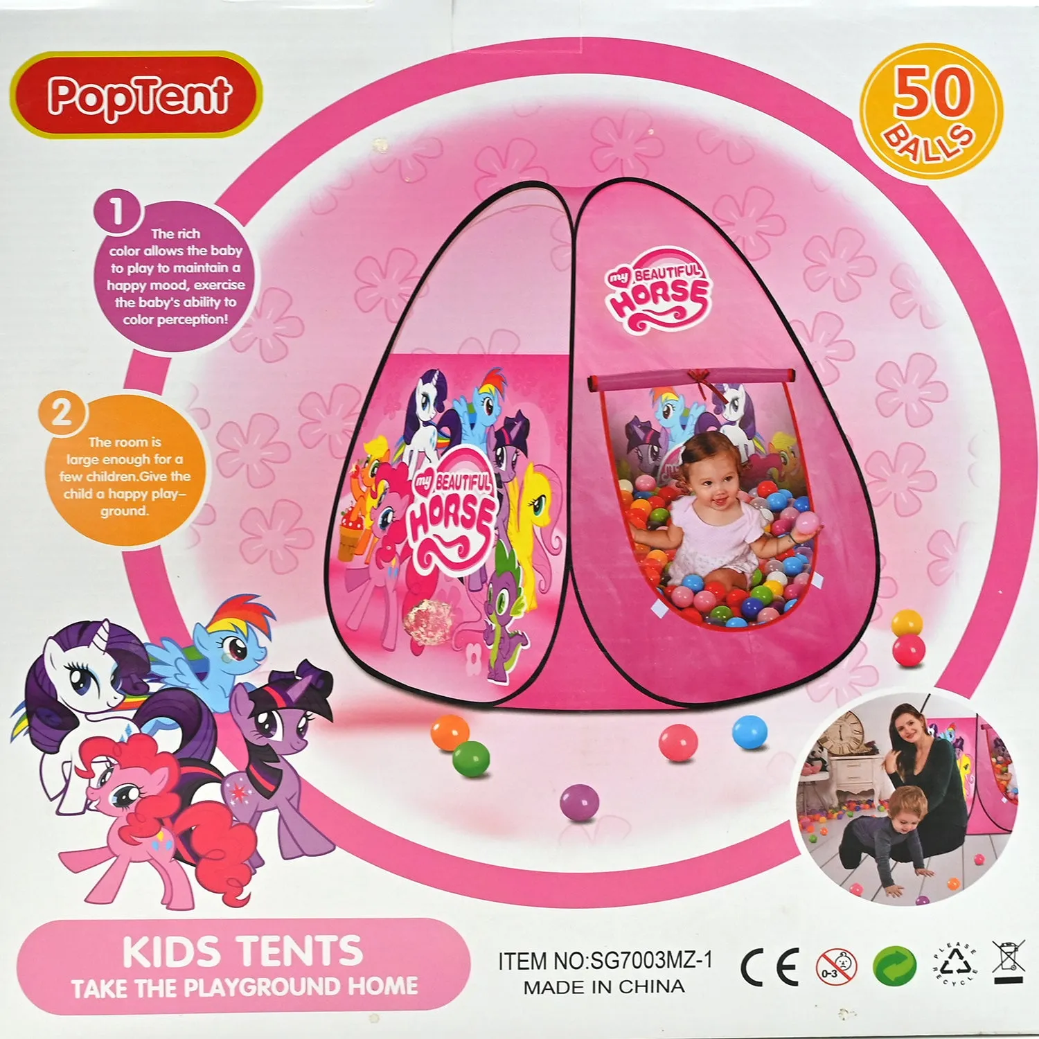 Tent House With 50 Balls For Kids