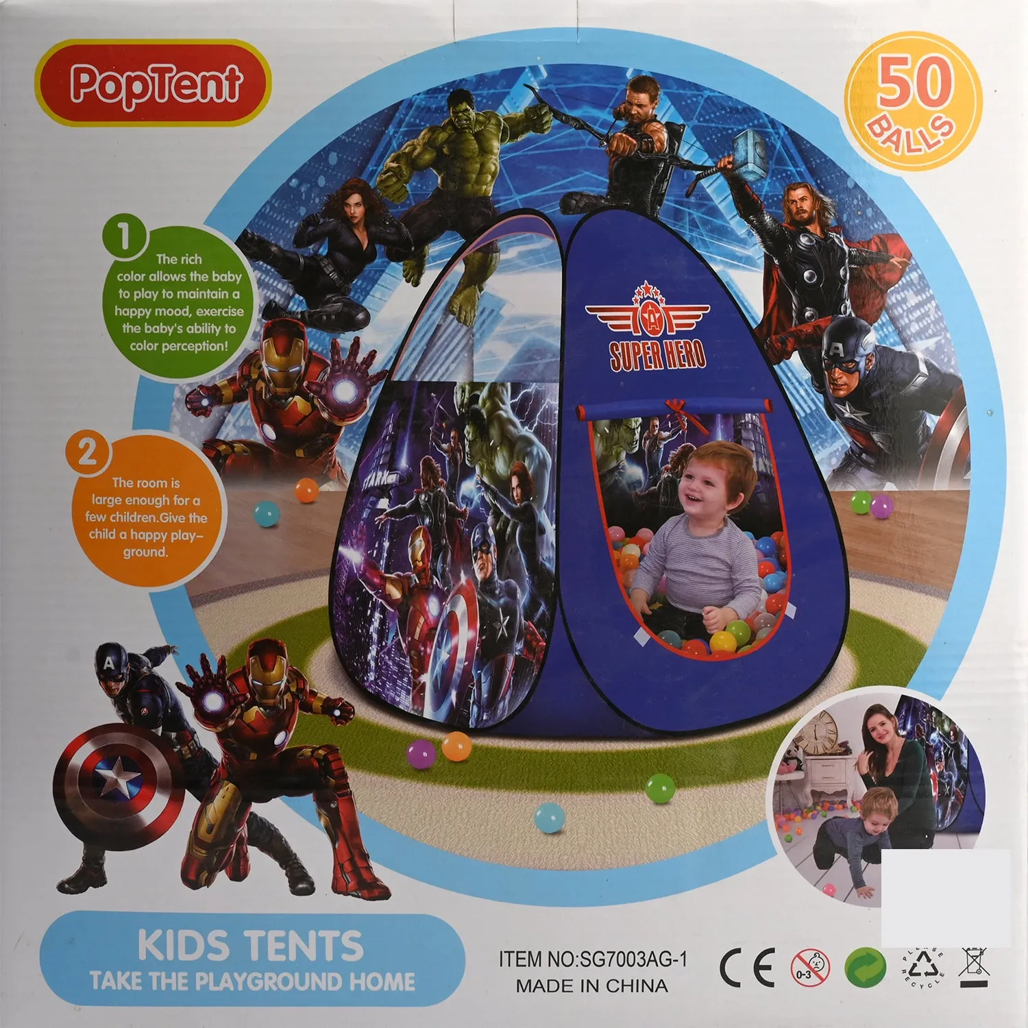 Tent House With 50 Balls For Kids
