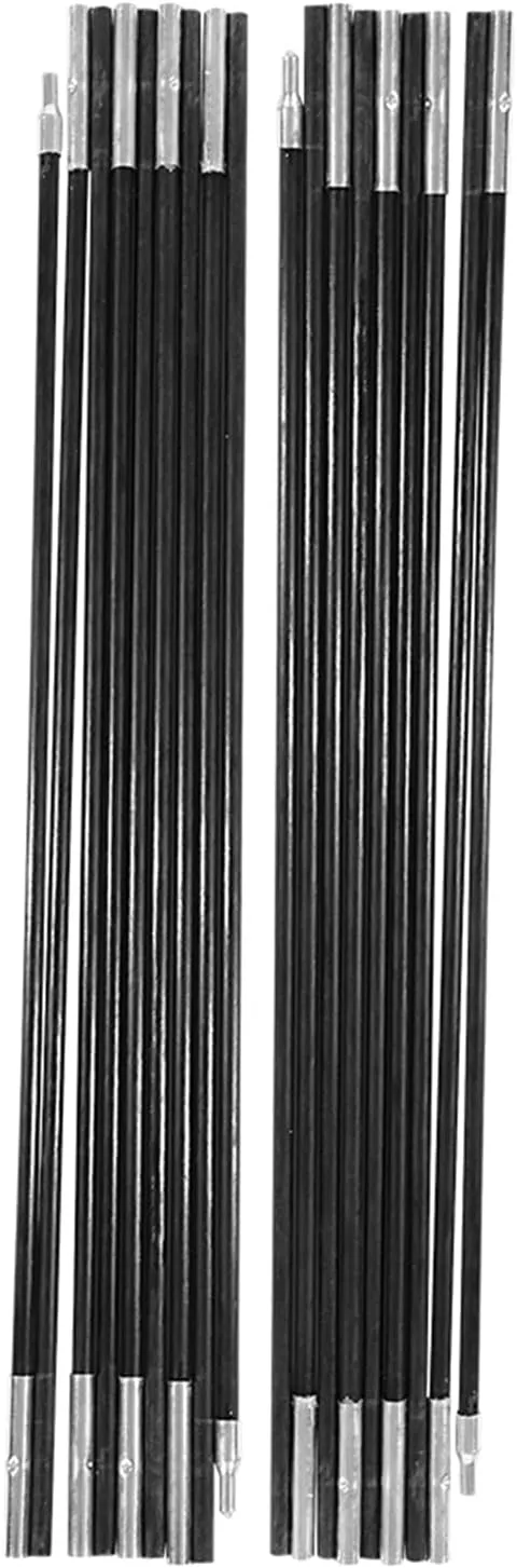 Tent Tarp Poles 4.9M, Universal 9 Sections Fiberglass Camping Tent Pole Bars Camping Awning Poles, Tent Pole Support Frames Kit Outdoor Support Rods Awning Frames Kit