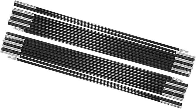 Tent Tarp Poles 4.9M, Universal 9 Sections Fiberglass Camping Tent Pole Bars Camping Awning Poles, Tent Pole Support Frames Kit Outdoor Support Rods Awning Frames Kit