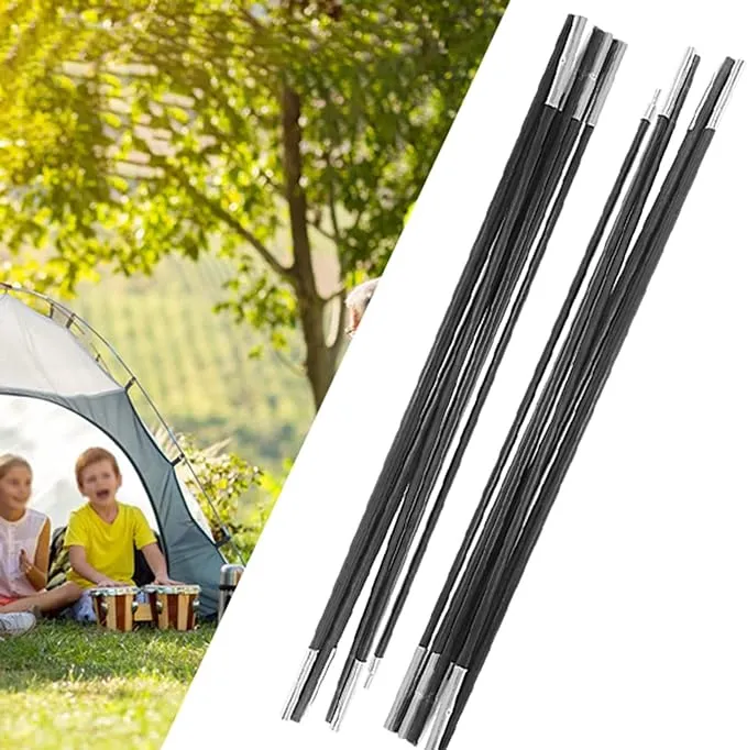 Tent Tarp Poles 4.9M, Universal 9 Sections Fiberglass Camping Tent Pole Bars Camping Awning Poles, Tent Pole Support Frames Kit Outdoor Support Rods Awning Frames Kit