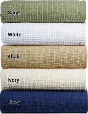 Tex Trend 100% Cotton Blanket – Soft and Breathable Twin XL Waffle Blankets – All Season Comfort – Suitable for Bed Layering, Sofa, Couch and Chair - Sage Green (60”x90”)